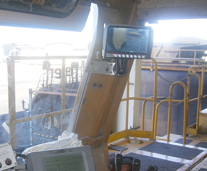 LCD Monitor in Cabin- note within peripheral view of the Operator